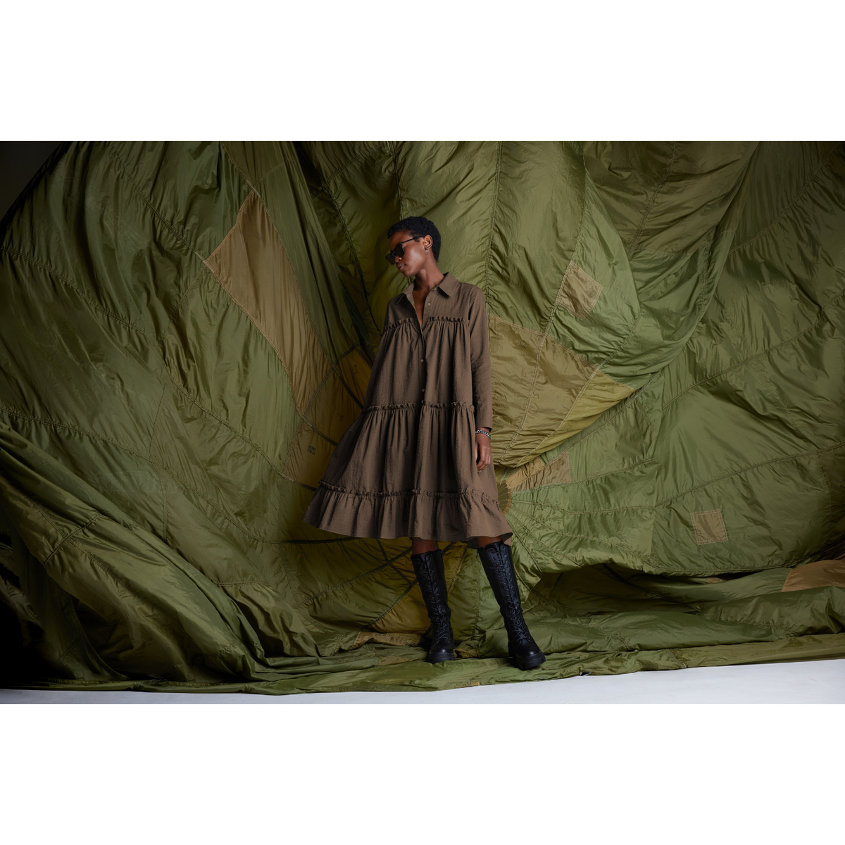 Aerial Collection - Brown Splash Dress from Nish Niche