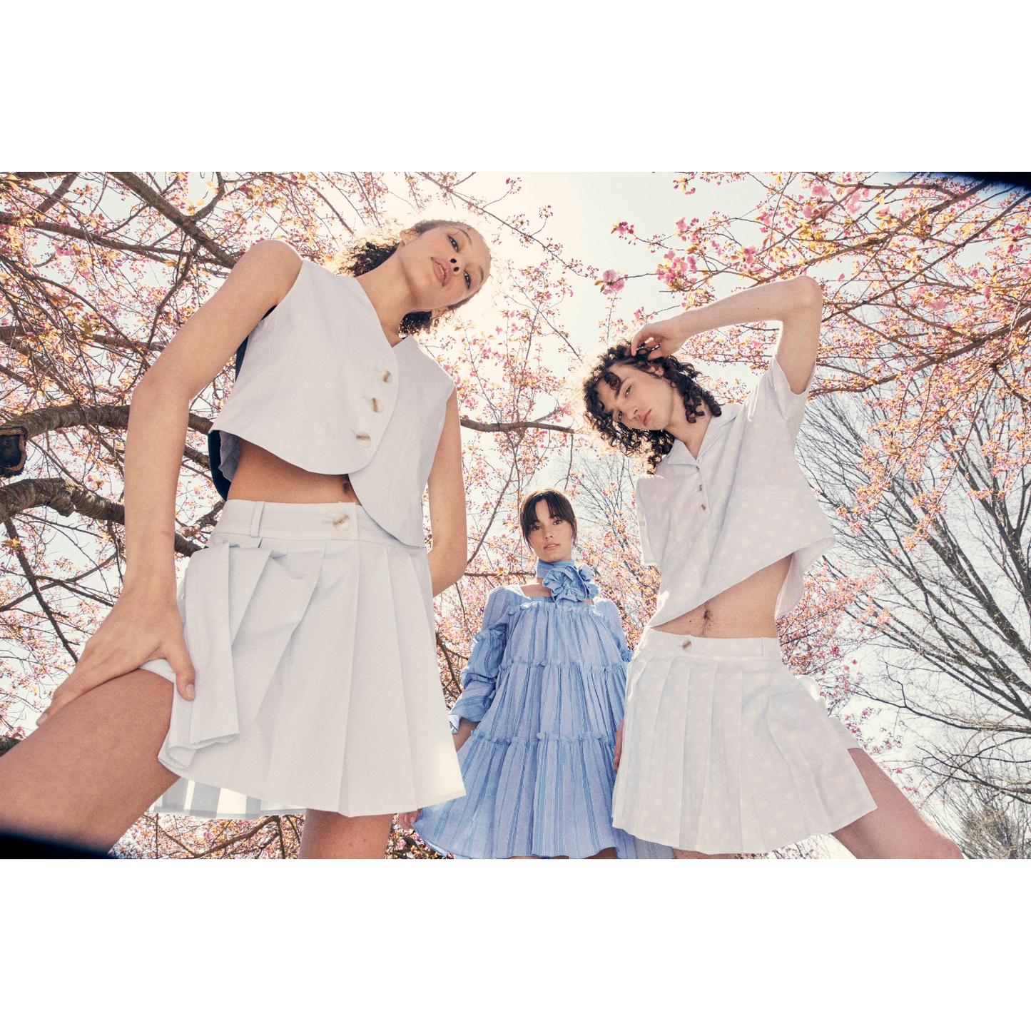 Sky Collection from Nish Niche with splash dress, pleated skirt, and matching tops