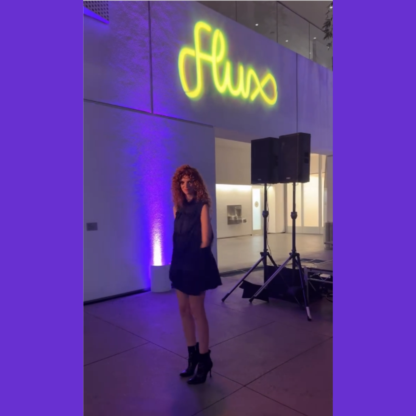 Actress Juliette Cecile in Nish Niche Navy Ruffled Mini Dress 
