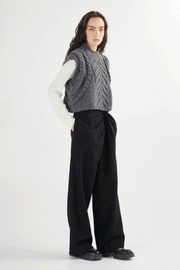 Black Draped Pant