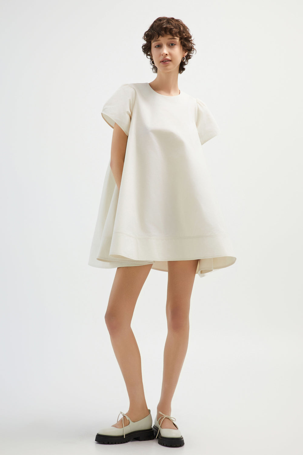 Blossom Cream Mini  Dress