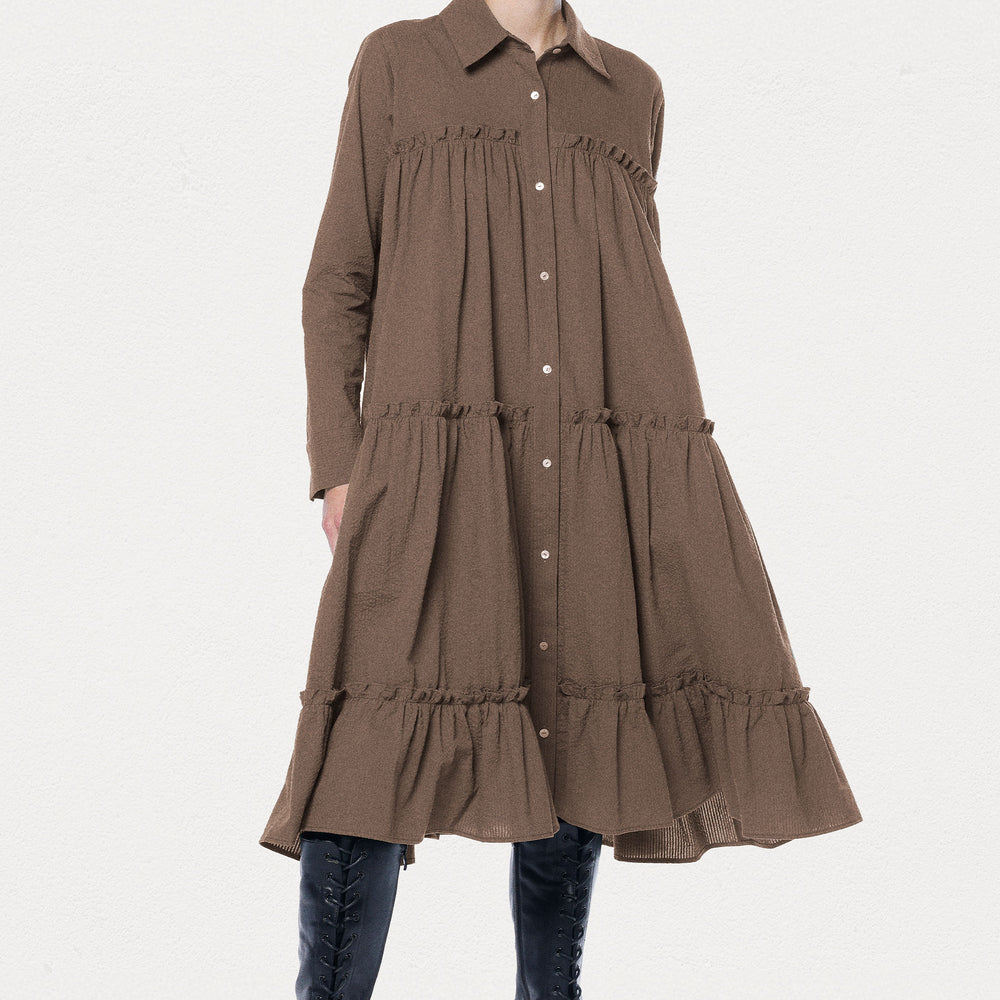 
                  
                    Brown Parachute Midi Dress
                  
                