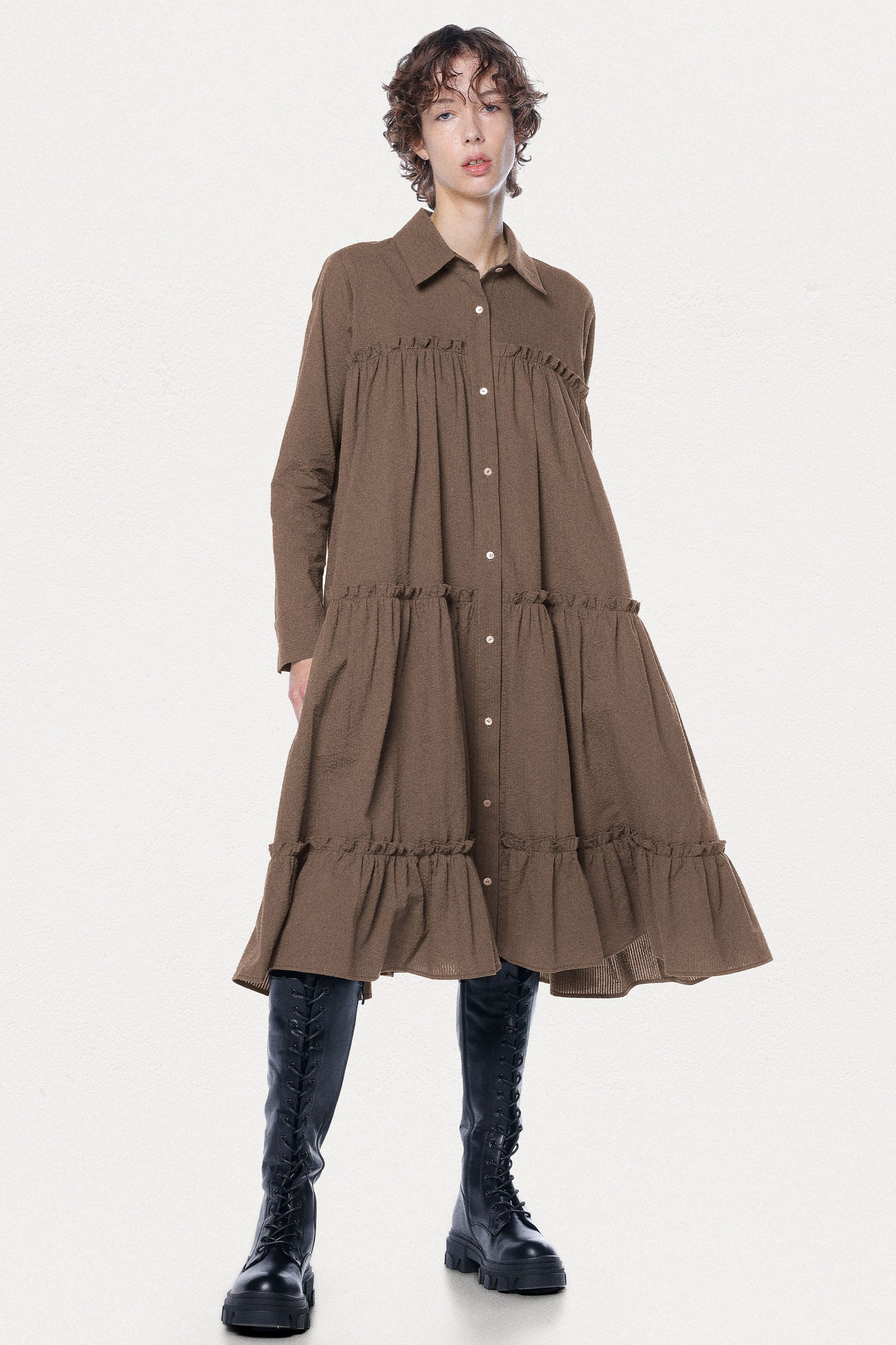 
                  
                    Brown Parachute Midi Dress
                  
                