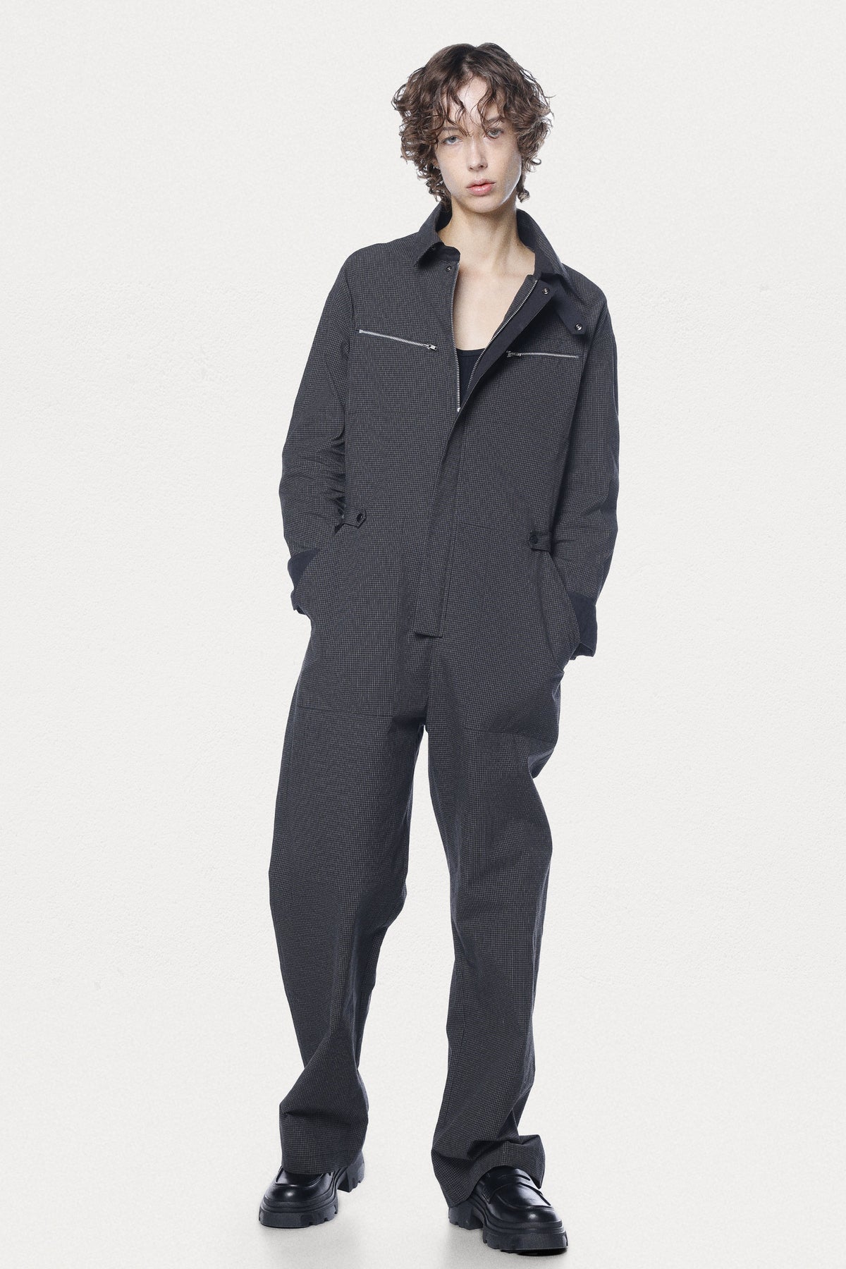 Grid Aviator Jumpsuit