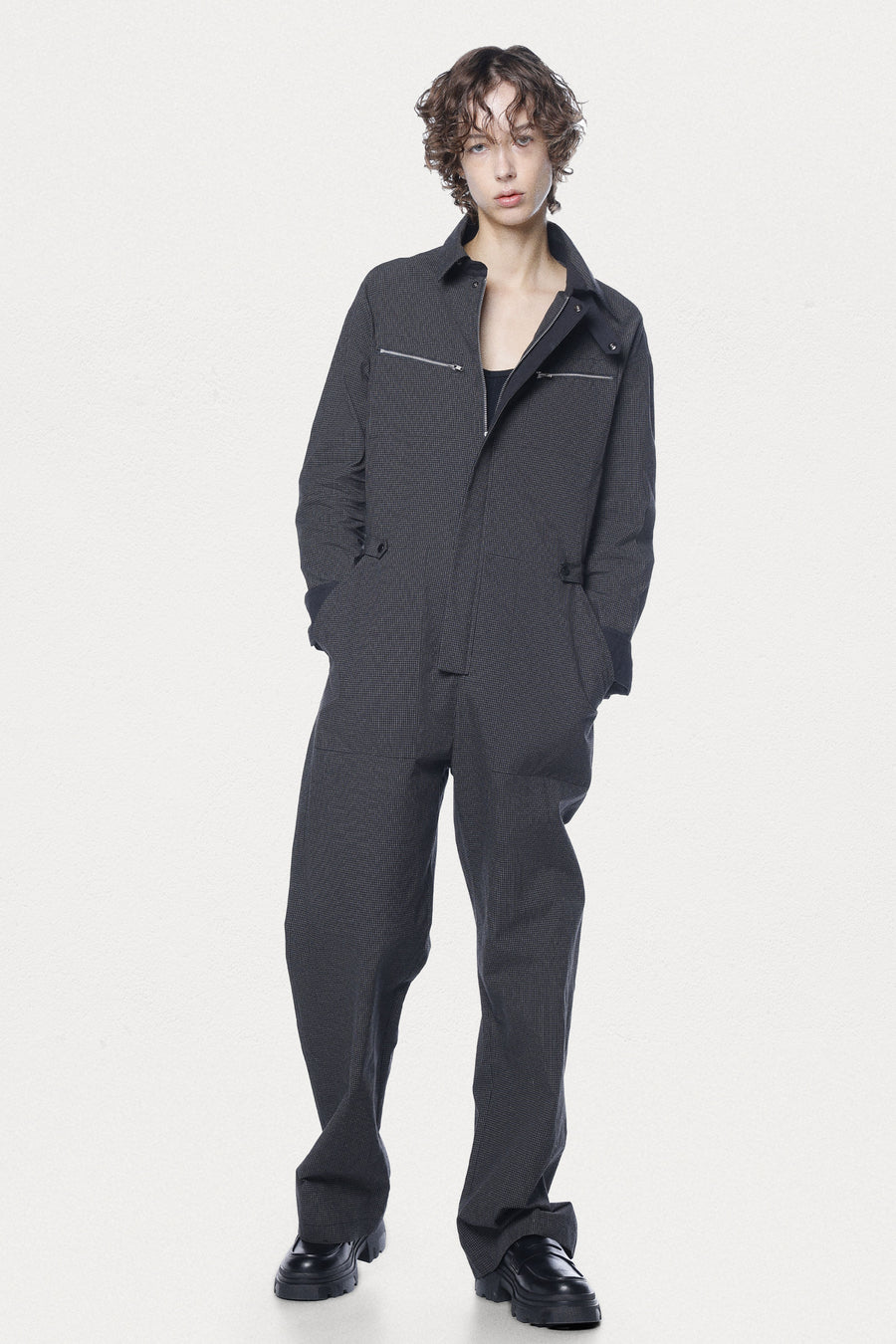 Grid Aviator Jumpsuit