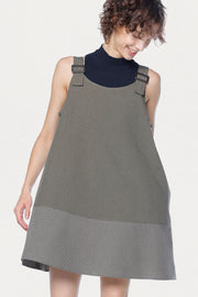 Khaki A-line Jump Mini Dress