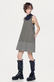 Khaki A-line Jump Mini Dress