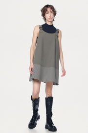Khaki A-line Jump Mini Dress