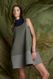 Khaki A-line Jump Mini Dress