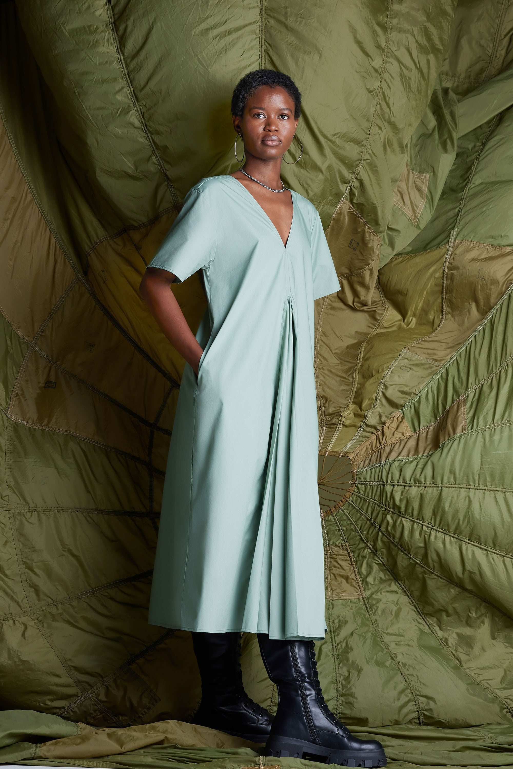 Nish Niche: Stunning Sage Green Flight Midi Dress