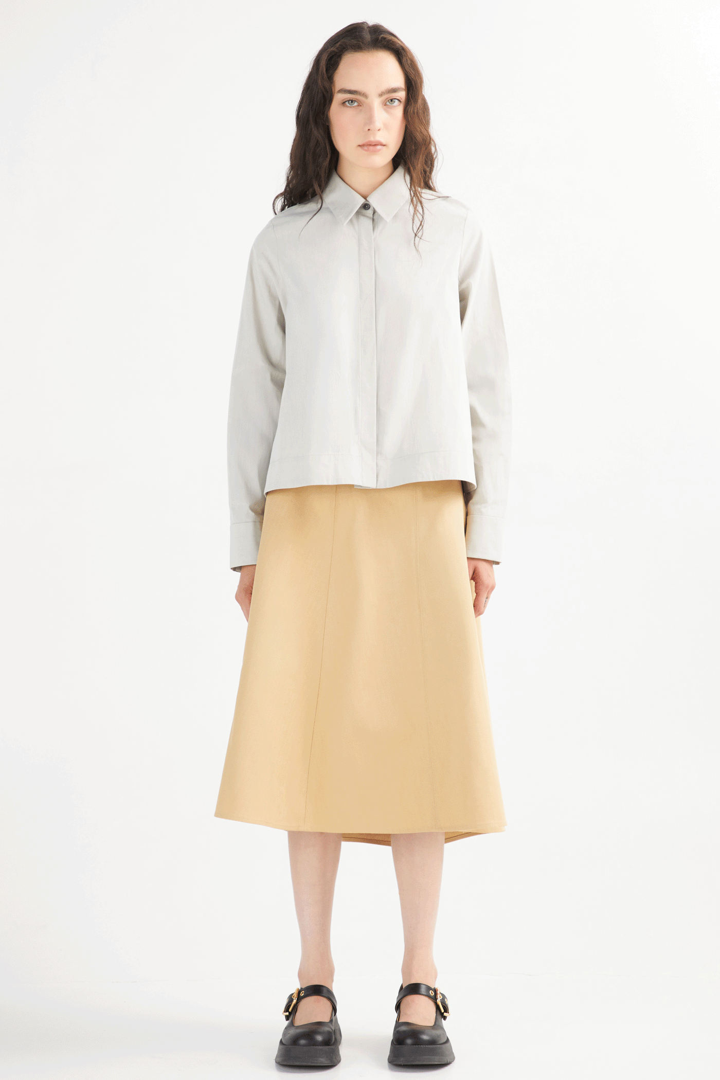 Mixed Fabric Windy Blouse