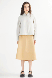 Mixed Fabric Windy Blouse