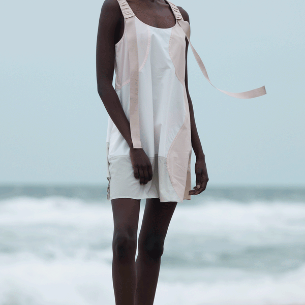 Premium Cool Cotton Wave Dress with Playful Patchwork | Nish