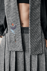 Hoody Scarf with Embroidery