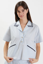 Button Top Sky Blue