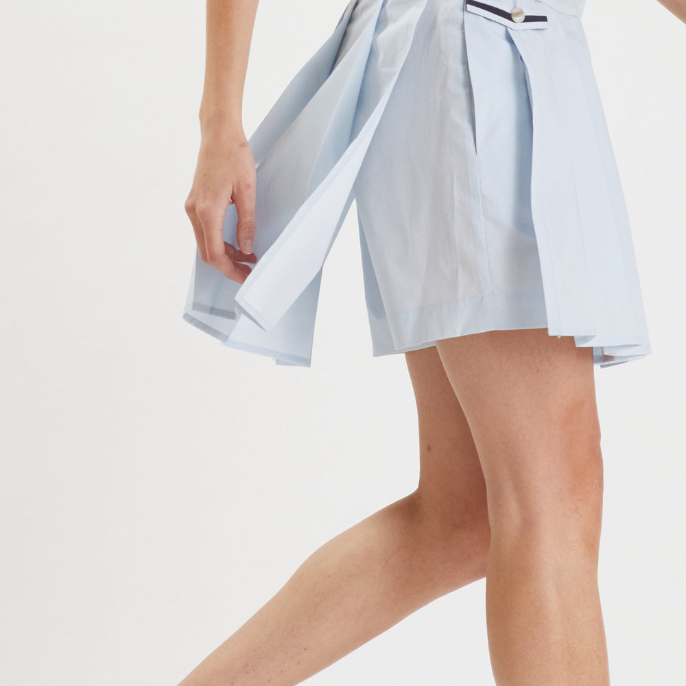 
                  
                    Baby Blue Pleated Shorts
                  
                