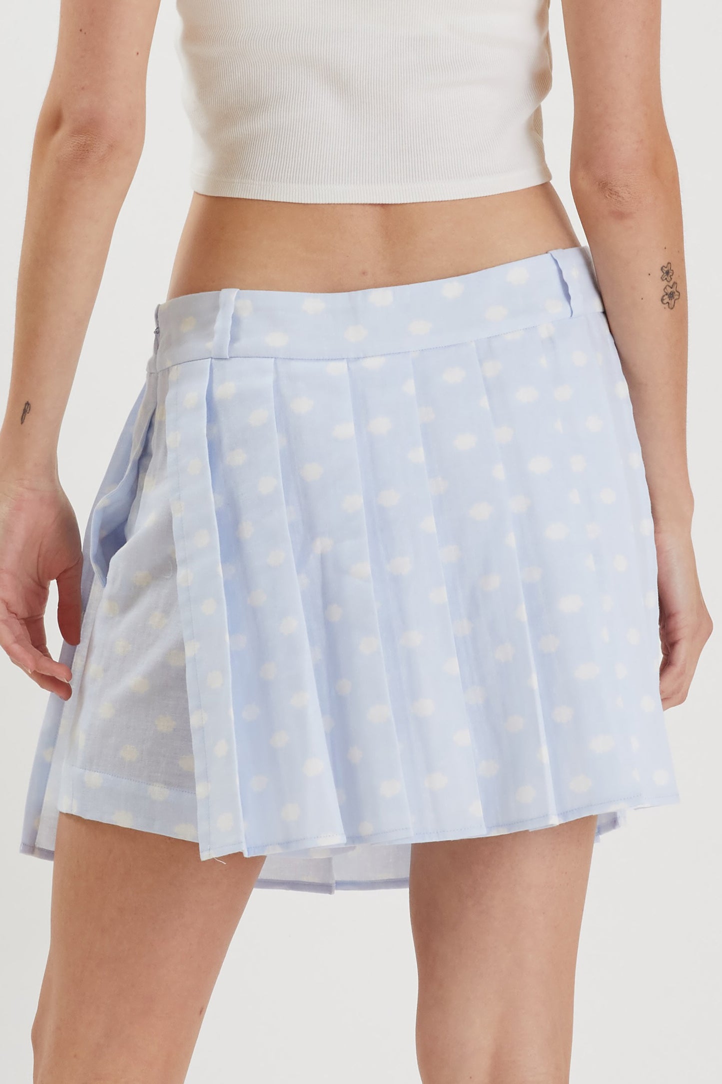 
                  
                    Blue Cloud Pleated Shorts
                  
                