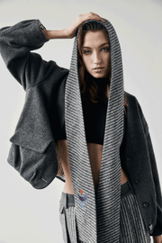Hoody Scarf with Embroidery