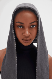 Hoody Scarf with Embroidery
