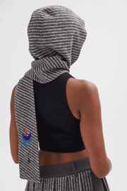 Hoody Scarf with Embroidery