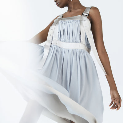 Melt Gray Blue Midi Dress