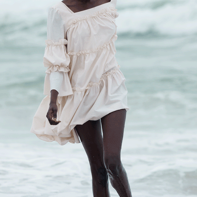 Bone White Splash Dress