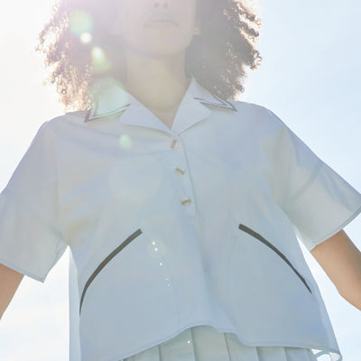 Baby Blue Button Top