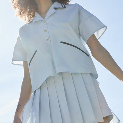 Baby Blue Pleated Shorts