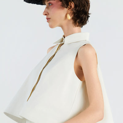 Bloom Sleeveless Cream Top