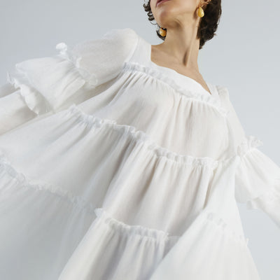 Splash White Crepe Mini Dress