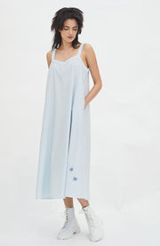 Blue Slip Dress and Jacket