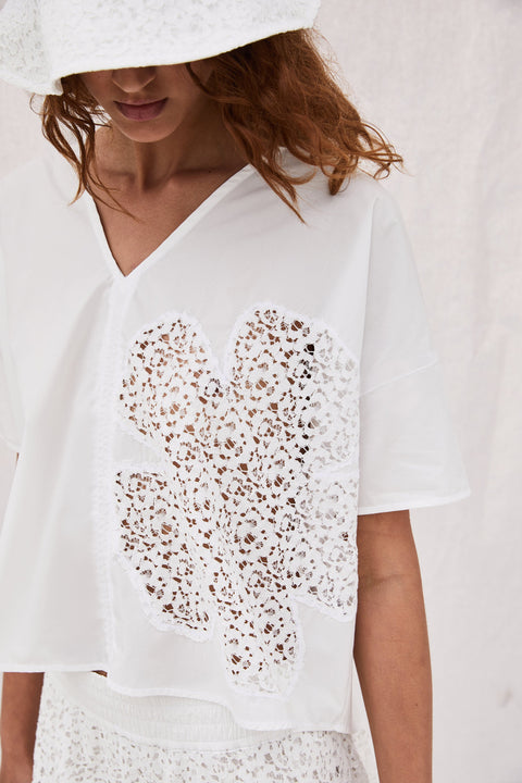 COSMO LACE CUT-OUT TOP